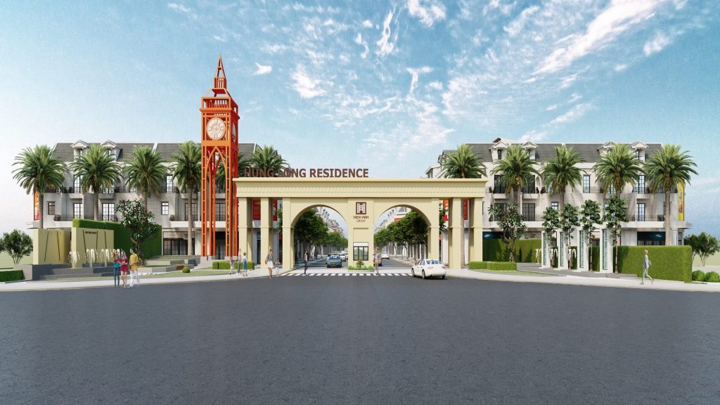 cổng chào dự án hưng long residence đức hòa long an